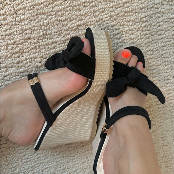 women size 6 wedge open toe suede platform sandals - Picture 8 of 8
